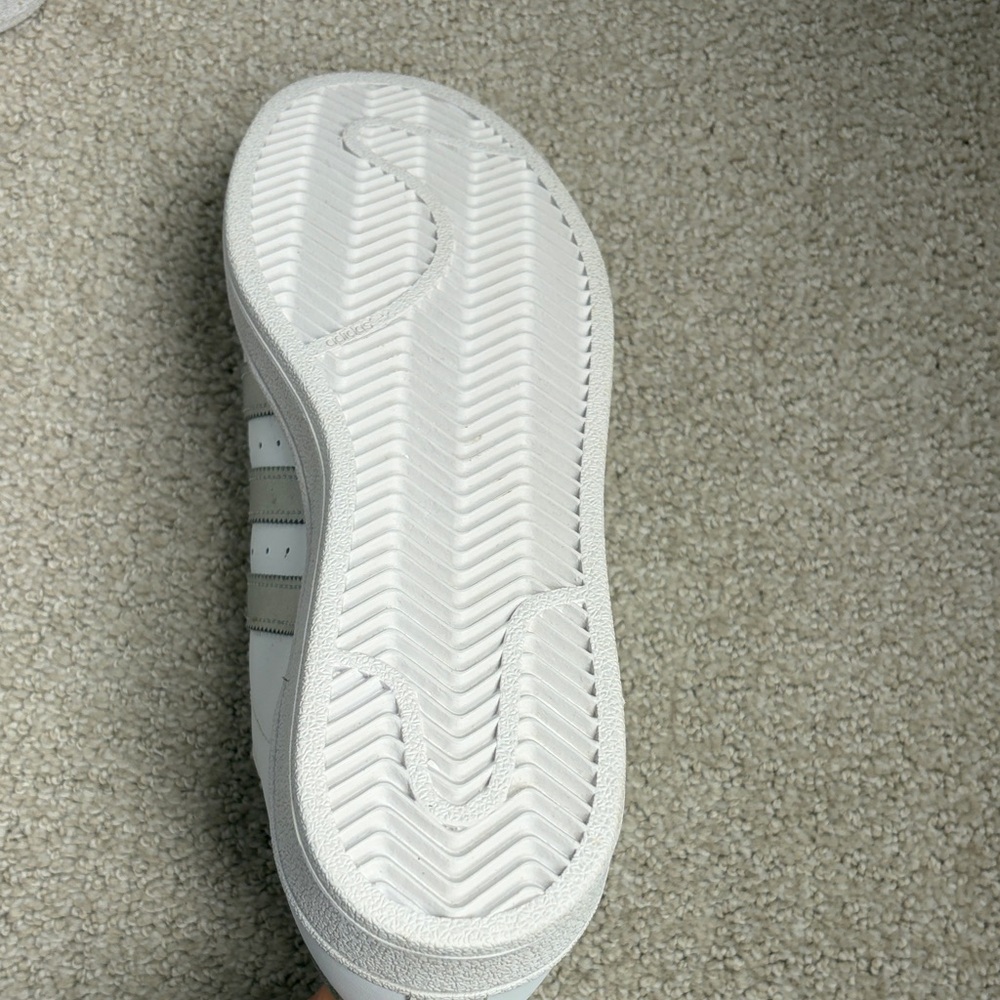 Adidas White and Silver Superstar Sneakers - Picture 11 of 15